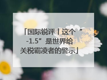 国际锐评丨这个“-1.5”是世界给关税霸凌者的警示