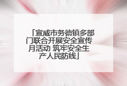 宣威市务德镇多部门联合开展安全宣传月活动 筑牢安全生产人民防线