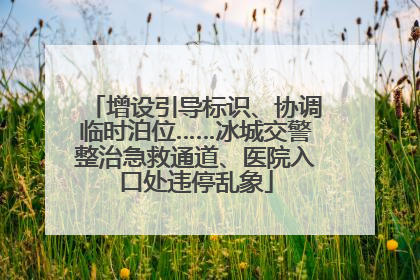 增设引导标识、协调临时泊位……冰城交警整治急救通道、医院入口处违停乱象