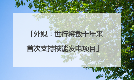 外媒：世行将数十年来首次支持核能发电项目