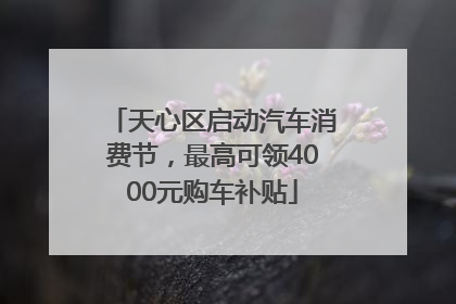 天心区启动汽车消费节，最高可领4000元购车补贴