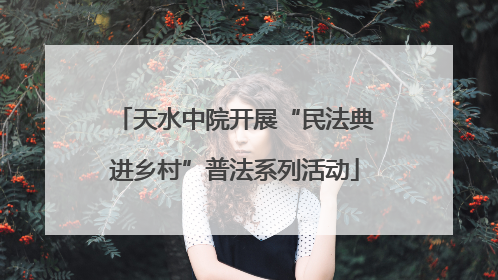 天水中院开展“民法典进乡村”普法系列活动