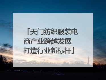 天门纺织服装电商产业跨越发展 打造行业新标杆