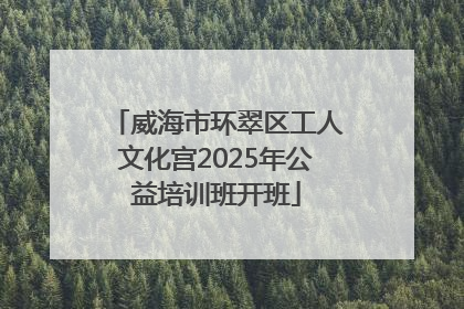 威海市环翠区工人文化宫2025年公益培训班开班