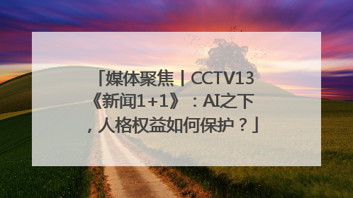 媒体聚焦丨CCTV13《新闻1+1》：AI之下，人格权益如何保护？