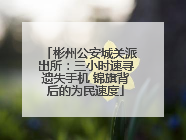 彬州公安城关派出所：三小时速寻遗失手机 锦旗背后的为民速度