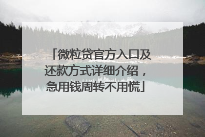 微粒贷官方入口及还款方式详细介绍，急用钱周转不用慌