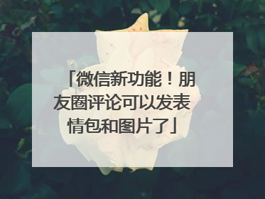 微信新功能！朋友圈评论可以发表情包和图片了