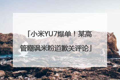 小米YU7爆单！某高管嘲讽米粉道歉关评论
