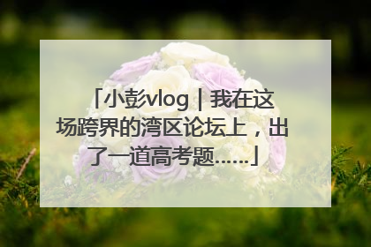 小彭vlog｜我在这场跨界的湾区论坛上，出了一道高考题……