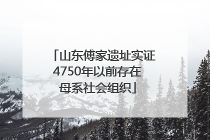 山东傅家遗址实证4750年以前存在母系社会组织