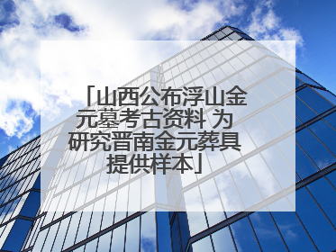 山西公布浮山金元墓考古资料 为研究晋南金元葬具提供样本