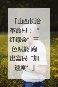 山西长治革命村：“红绿金”三色赋能 跑出富民“加速度”