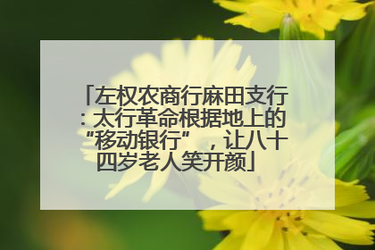 左权农商行麻田支行：太行革命根据地上的“移动银行”，让八十四岁老人笑开颜