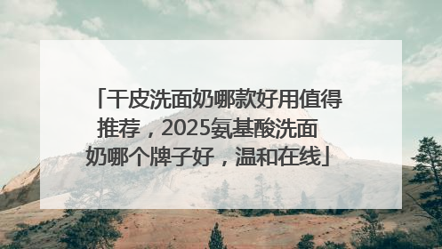 干皮洗面奶哪款好用值得推荐，2025氨基酸洗面奶哪个牌子好，温和在线