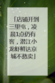 店铺开到三里屯，凌晨1点仍有客，潜江小龙虾鲜达京城不愁卖