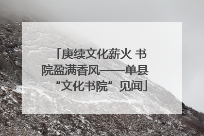 庚续文化薪火 书院盈满香风——单县“文化书院”见闻
