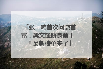 张一鸣首次问鼎首富，梁文锋跻身前十！最新榜单来了