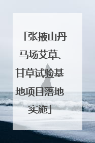张掖山丹马场艾草、甘草试验基地项目落地实施