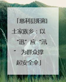 慈利县阳和土家族乡：以“迅”应“汛” 为群众撑起安全伞