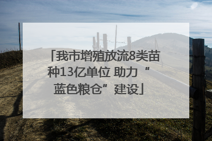 我市增殖放流8类苗种13亿单位 助力“蓝色粮仓”建设