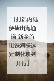 打造内陆便捷出海通道 新乡首班铁海联运定制化班列开行