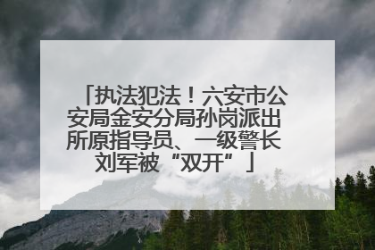执法犯法！六安市公安局金安分局孙岗派出所原指导员、一级警长刘军被“双开”