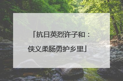 抗日英烈许子和：侠义柔肠勇护乡里