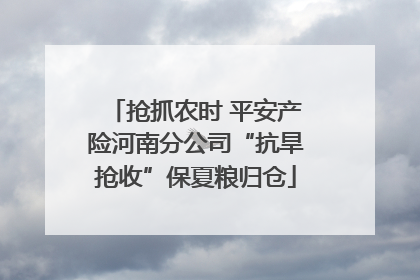 抢抓农时 平安产险河南分公司“抗旱抢收”保夏粮归仓