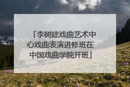 李树建戏曲艺术中心戏曲表演进修班在中国戏曲学院开班