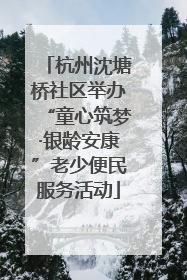 杭州沈塘桥社区举办“童心筑梦·银龄安康”老少便民服务活动
