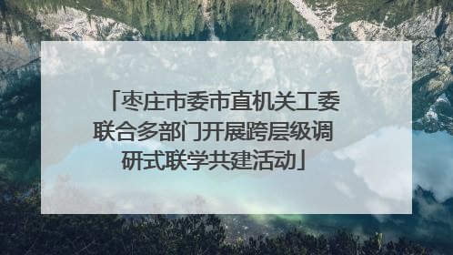 枣庄市委市直机关工委联合多部门开展跨层级调研式联学共建活动