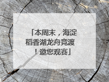 本周末，海淀稻香湖龙舟竞渡！邀您观赛