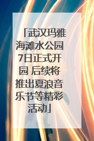 武汉玛雅海滩水公园7日正式开园 后续将推出夏浪音乐节等精彩活动