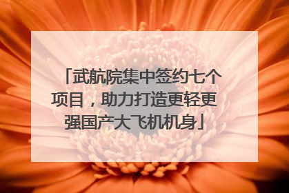 武航院集中签约七个项目，助力打造更轻更强国产大飞机机身