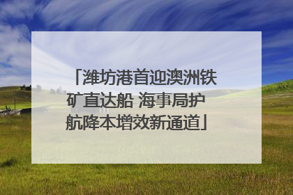 潍坊港首迎澳洲铁矿直达船 海事局护航降本增效新通道