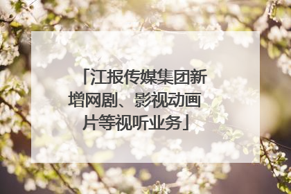 江报传媒集团新增网剧、影视动画片等视听业务