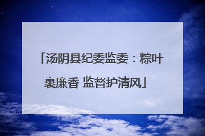 汤阴县纪委监委：粽叶裹廉香 监督护清风