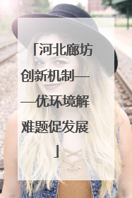 河北廊坊创新机制——优环境解难题促发展