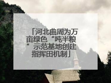 河北曲周为万亩绿色“吨半粮”示范基地创建指挥田机制