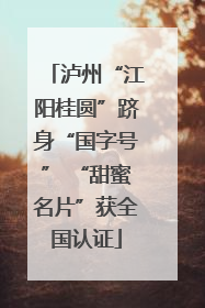 泸州“江阳桂圆”跻身“国字号” “甜蜜名片”获全国认证