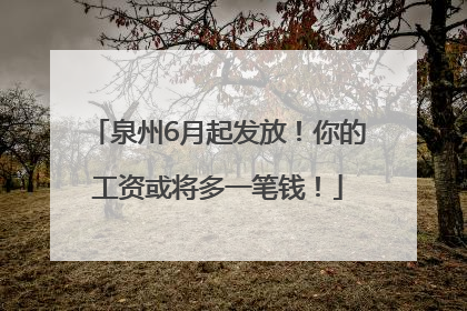 泉州6月起发放！你的工资或将多一笔钱！