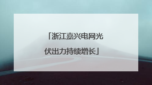浙江嘉兴电网光伏出力持续增长