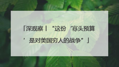 深观察丨“这份‘寡头预算’是对美国穷人的战争”