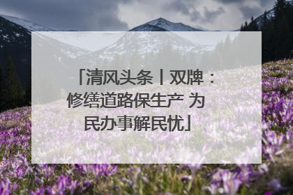 清风头条丨双牌：修缮道路保生产 为民办事解民忧