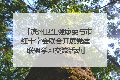 滨州卫生健康委与市红十字会联合开展党建联盟学习交流活动