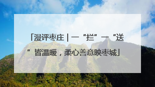 漫评枣庄｜一“拦”一“送”皆温暖，柔心善意映枣城