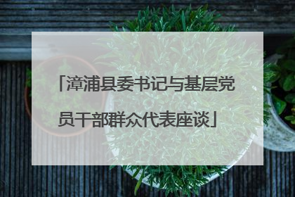 漳浦县委书记与基层党员干部群众代表座谈