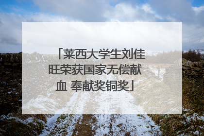 莱西大学生刘佳旺荣获国家无偿献血 奉献奖铜奖