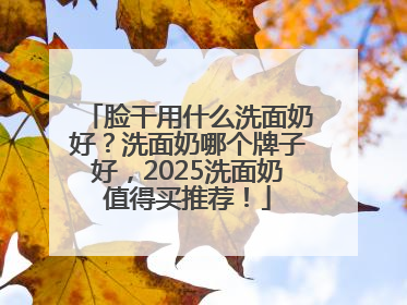 脸干用什么洗面奶好？洗面奶哪个牌子好，2025洗面奶值得买推荐！